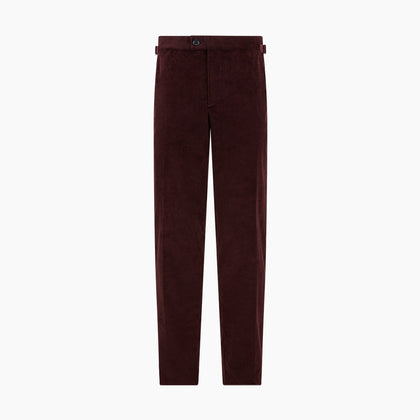 Burgundy Corduroy Henry Trousers Image 7