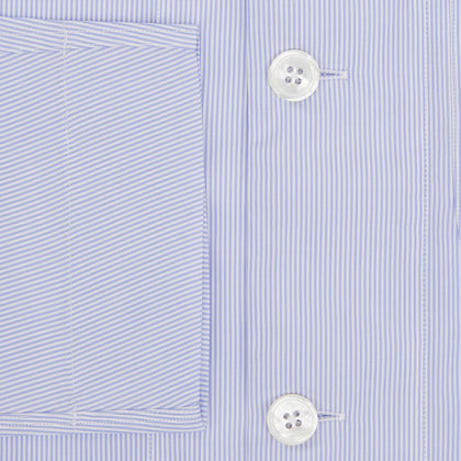 Pale Blue Hairline Stripe Pyjama Shirt Image 3