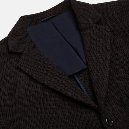 Dark Chocolate Knitted Cambridge Blazer Image 1