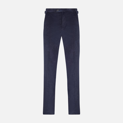Navy Corduroy Henry Trousers Image 6