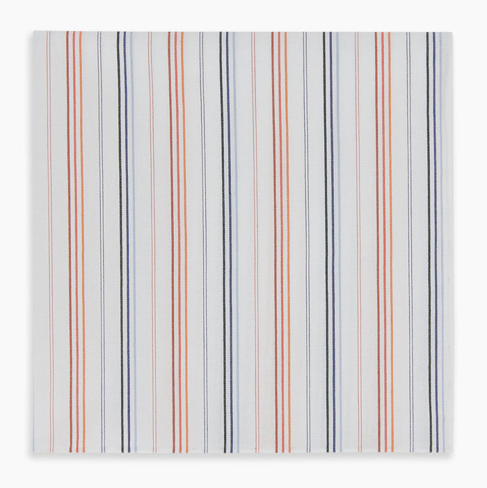 Hand Rolled Orange and Blue Multi Stripe Handkerchief Image 3