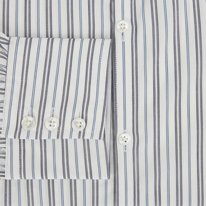 NAVY AND LIGHT BLUE MULTI TRACK STRIPE WESTMINSTER SHIRT Image 3