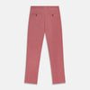 View 3 of product The Pink Cord Manson Trouser by Turnbull & Asser features a modern classic cut in dusty pink with straight legs, side pockets, and belt loops, shown against a plain white background.