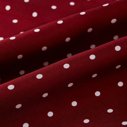 Burgundy and White Spotted Silk Scarf Image 2