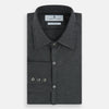 View 5 of product The Charcoal Melange Westminster Shirt by Turnbull & Asser features a long-sleeve, button-up design with a Turnbull collar and buttoned cuffs, offering classic British craftsmanship in a timeless style.