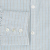 View 4 of product The Pale Blue and Navy Grid Check Westminster Shirt by Turnbull & Asser features a button-down front and pointed collar, highlighting fine British craftsmanship, displayed on a white background.