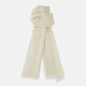 The Turnbull & Asser White Cashmere Scarf features a soft, cream-colored lightweight texture and fringed edges, elegantly displayed on a white background—ideal for adding sophistication to eveningwear.