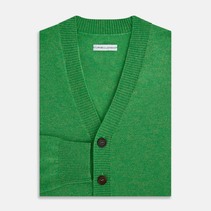 Lime Green Cashmere Cardigan Image 3