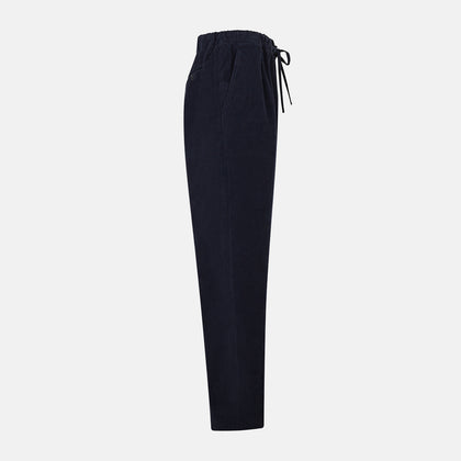 Light Navy Corduroy Miles Trousers Image 3