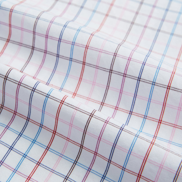 Pink Multi Double Grid Check Mayfair Shirt Image 5