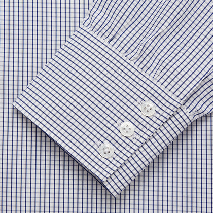 Navy Check Cotton Regular Fit Mayfair Shirt Image 1