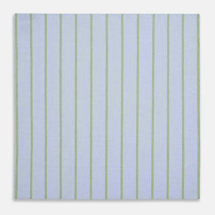 Hand Rolled Light Green Track Stripe Handkerchief Image 2
