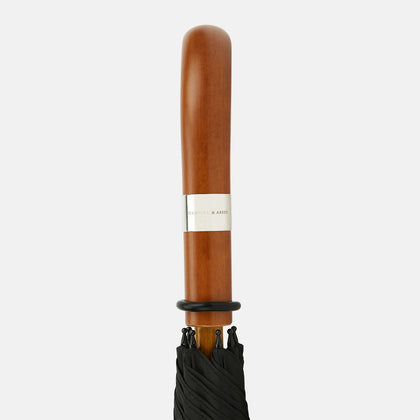 Black Traveller Umbrella with Malacca Crook Handle Image 4