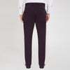 View 3 of product Turnbull & Asser Purple Cotton Trousers: slim-fit with button and zip closure, front and back pockets, shown on a white background.