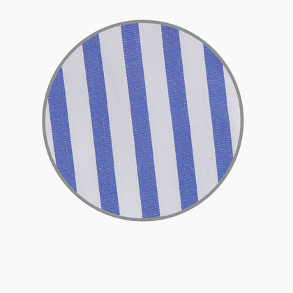 Mid Blue Candy Stripe Cotton Fabric Image 2