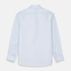 View 5 of product The Turnbull & Asser Tailored Fit Light Blue Cotton Shirt features a Kent collar and 3-button cuffs, perfect for pairing with a navy suit or smart ensemble. Laid flat on a white background.