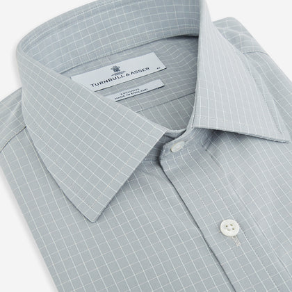 Pale Blue Fine Check Mayfair Shirt Image 1