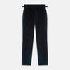 View 1 of product The Teal Velvet Jonathan Trousers by Turnbull & Asser feature a side tab adjuster, straight legs, and a concealed front closure for a refined tailored look, shown on a white background.