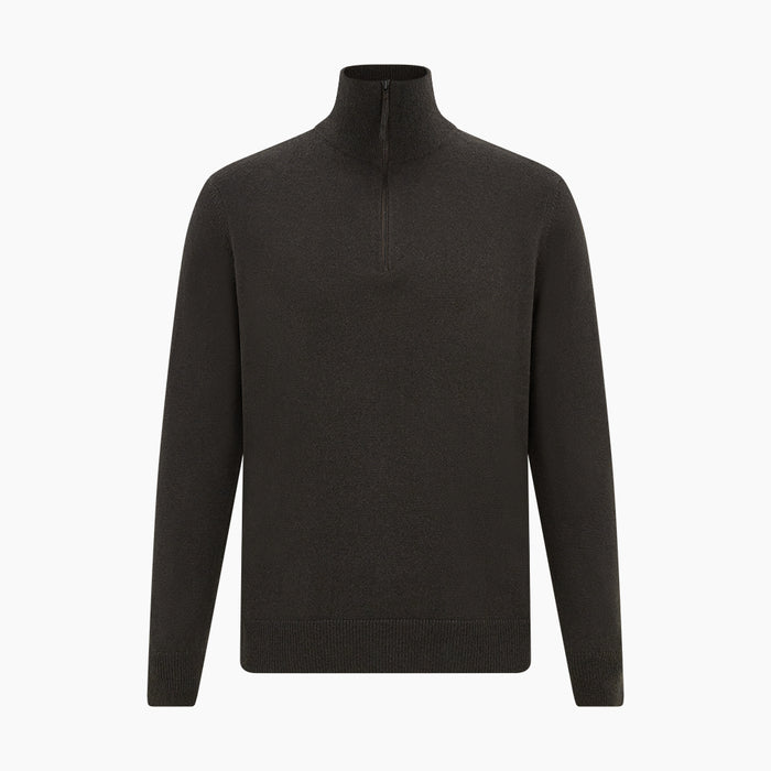 Brown Half-Zip Cashmere Jumper Image 4