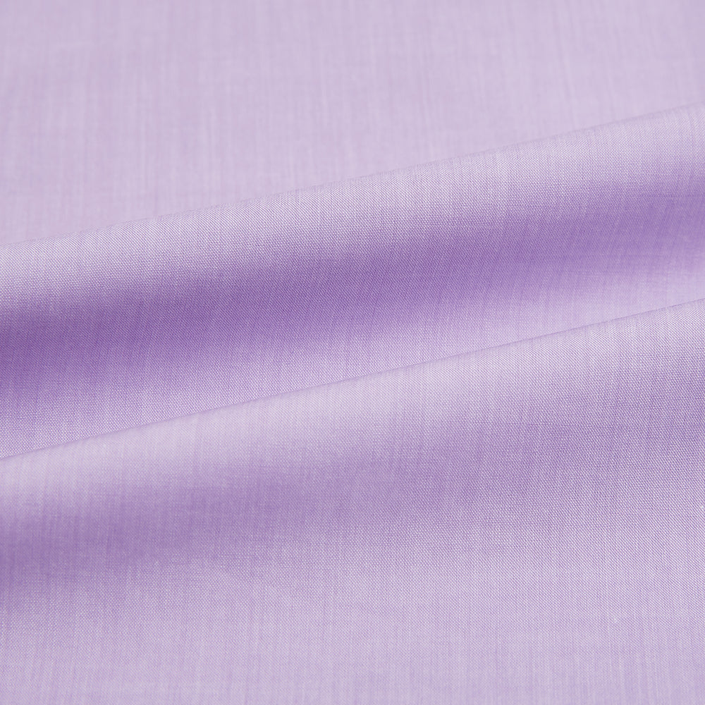 The Turnbull & Asser Purple Pink Mayfair Shirt is a men's formal, long-sleeve button-up with a classic collar and buttoned cuffs, shown in light purple against a plain white background.