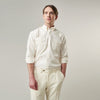 View 4 of product The Cream Cotton Weekend Fit Western Shirt with Dorset Collar by Turnbull & Asser features two chest pockets and is laid flat on a white background—ideal for smart-casual style.
