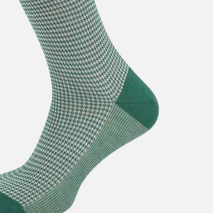 Ivory Houndstooth Mid-Length Socks Image 3