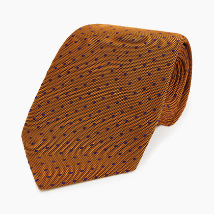 Purple and Orange Micro Dot Silk Tie Image 4