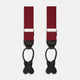 The Turnbull & Asser Burgundy Assorted Braces feature small white dots, silver adjusters, and black leather loops—a timeless accessory for the traditional gentleman.