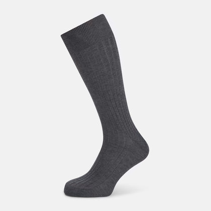 Steel Melange Mid-Length Socks