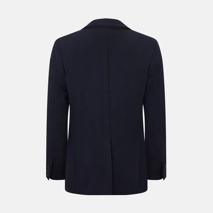 Navy Knitted Oxford Blazer Image 2