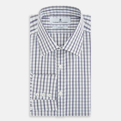 Purple Multi Check Mayfair Shirt Image 4