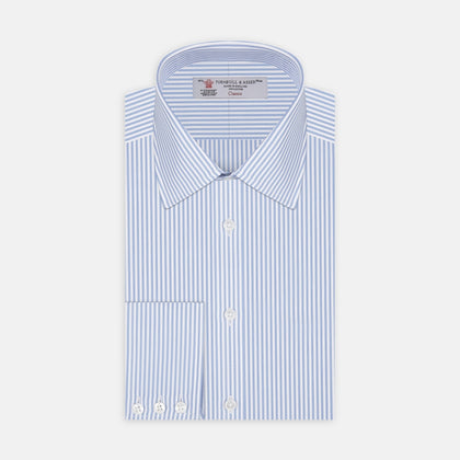 Light Blue Bengal Stripe Cotton Fabric Image 1