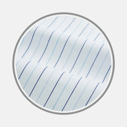 Navy and Blue Wide Pinstripe Fabric