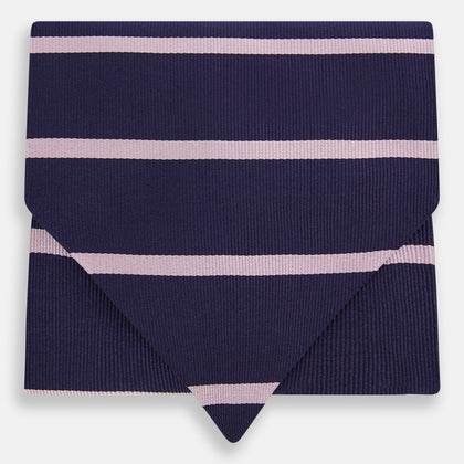 Pink Stripe and Navy Silk Cravat