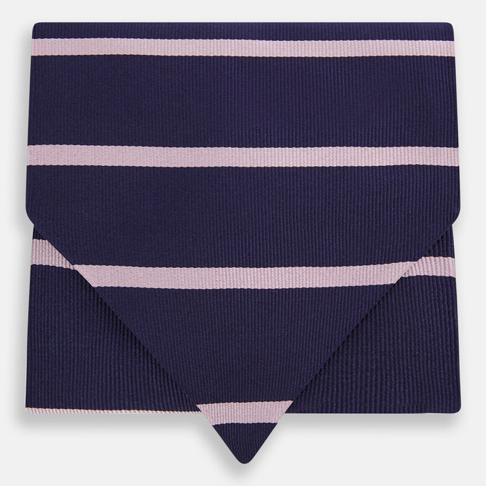 Pink Stripe and Navy Silk Cravat