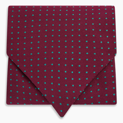 Blue and Burgundy Micro Dot Silk Cravat Image 4