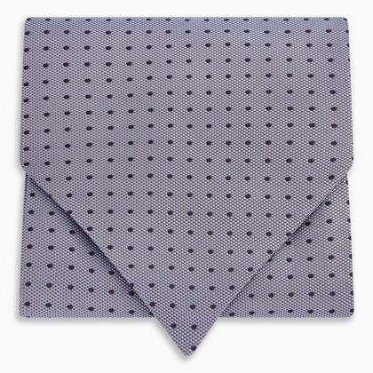 Navy and Light Blue Micro Dot Silk Cravat Image 4