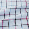 View 6 of product The Turnbull & Asser Burgundy and Blue Check Pyjama Shirt features a classic collar, button-up front, and grid check pattern—an elegant choice for nightwear or comfortable sleepwear.