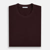 View 5 of product The Turnbull & Asser Burgundy Short-Sleeve T-shirt, featuring a crew neckline and clean design with no visible logos, is shown against a white background for a timeless and versatile look.