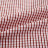 View 4 of product The Turnbull & Asser Red Micro Shadow Check Mayfair Shirt, made from premium Italian cotton with a classic collar and buttoned cuffs, is shown on a plain white background.