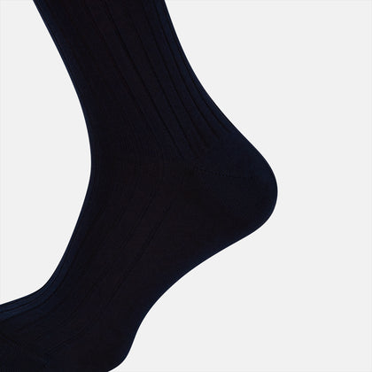 Navy Thick Knit Mid-Length Socks Image 3
