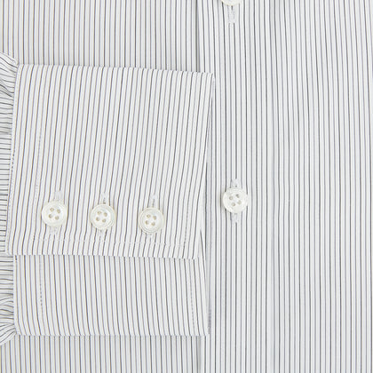 Midnight Blue and Grey Fine Stripe Mayfair Shirt Image 3