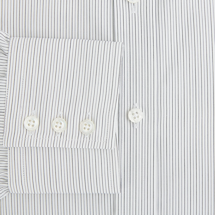 Midnight Blue and Grey Fine Stripe Mayfair Shirt Image 3