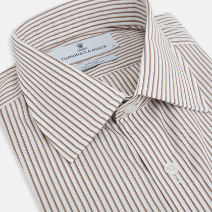 Coffee Shadow Stripe Mayfair Shirt Image 1