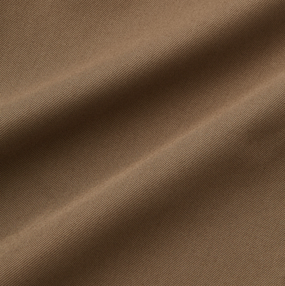 The Turnbull & Asser Khaki Weekend Fit Hayne Shirt features a Dorset collar and 1-button cuffs. Displayed on a plain white background.