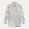 View 1 of product The Green Multi Stripe Regular Fit Shirt by Turnbull & Asser features a T&A collar, 3 button cuffs, and thin blue, green, yellow, and red stripes on white—adding a lively touch to any wardrobe.