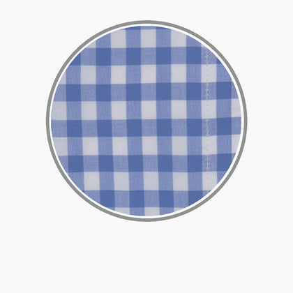 Blue Wide Gingham Check Cotton Fabric Image 2