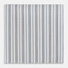 View 1 of product The Turnbull & Asser Navy and Light Blue Track Stripe Hand-Rolled Handkerchief features vertical stripes in blue, black, and gray on white with hand-rolled edges, expertly crafted in England.