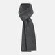 The Turnbull & Asser Grey Fretwork Cashmere Knitted Scarf showcases a geometric maze-like pattern in gray, elegantly looped with draped ends—an essential accessory set against a plain white background.