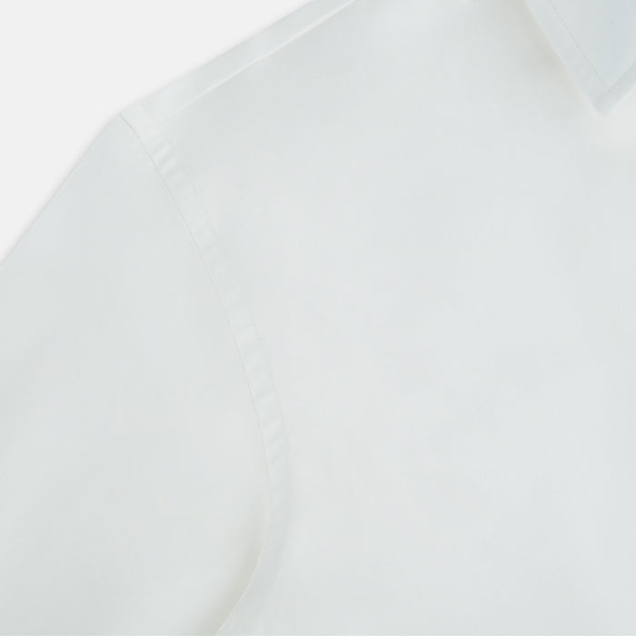 PLAIN WHITE WINDSOR SHIRT WITH TURNBULL OPEN COLLAR AND 3-BUTTON CUFFS Image 5